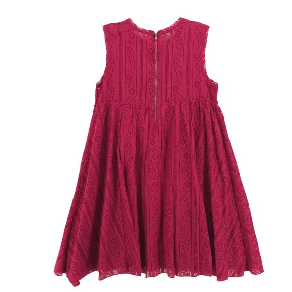 NWT FREE PEOPLE Tu Es La Mini Dress Ruby Red Pink Lace Boho Size XS - Picture 3 of 6